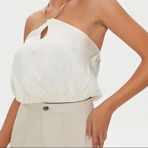 Snake Chain Halter Crop Top